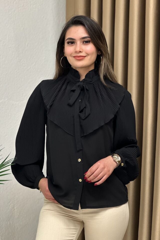 Şifon Gömlek Siyah