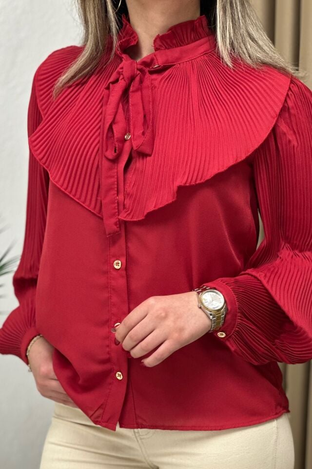 Şifon Gömlek Kırmızı