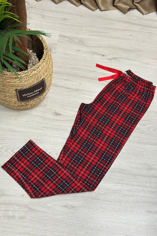 Alt Pijama Kırmızı Ekose