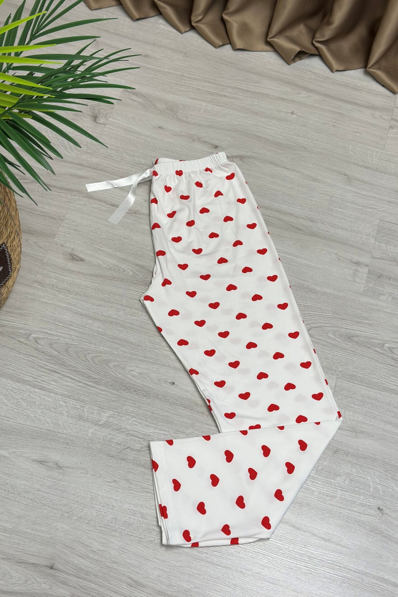 Alt Pijama Kırmızı Kalpli