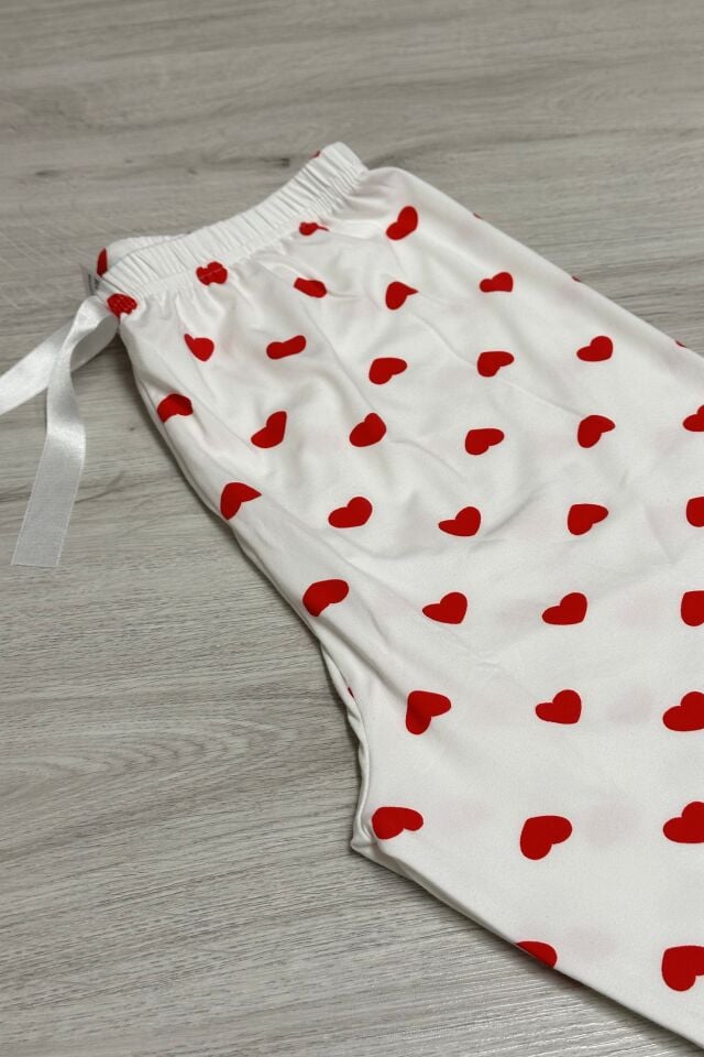 Alt Pijama Kırmızı Kalpli