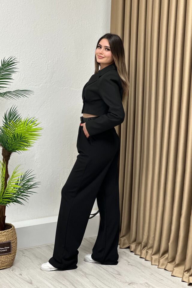Crop Blazer Ceket Siyah