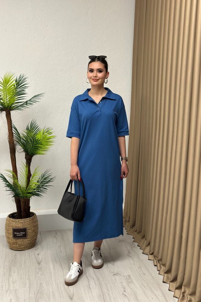 Marka Model Elbise İndigo Mavi