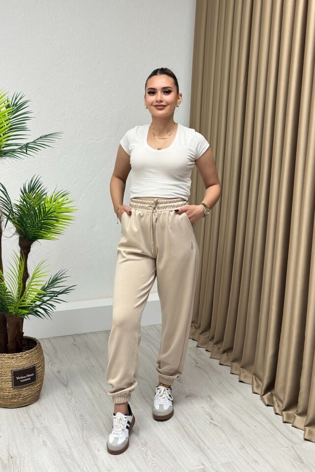 Oysho Modal Kumaş Jogger Eşofman Bej