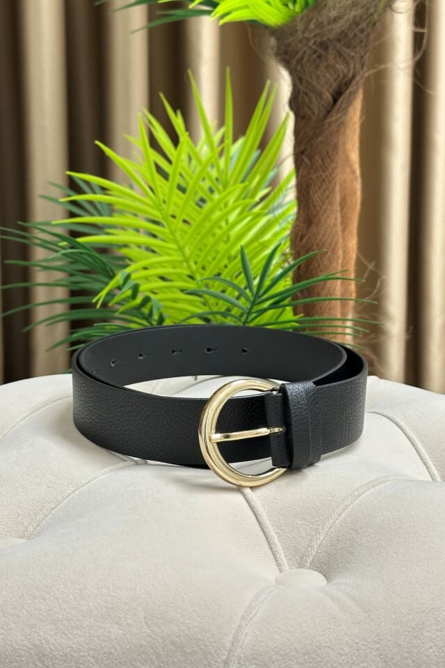 Deri Kemer Oval Gold Tokalı