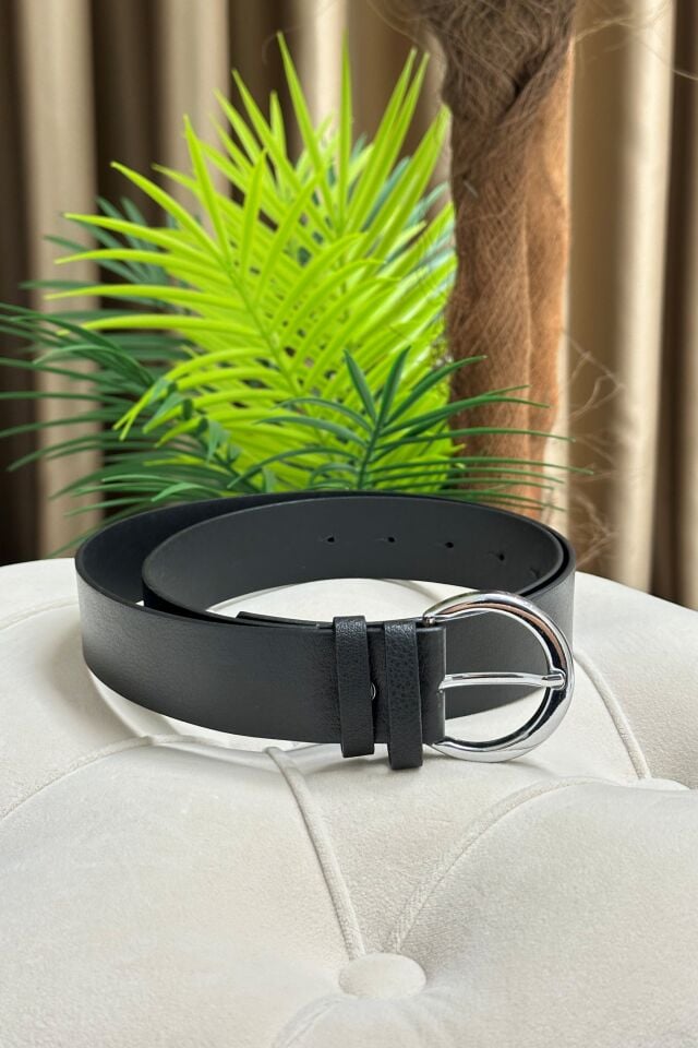 Deri Kemer Oval Gümüş Tokalı