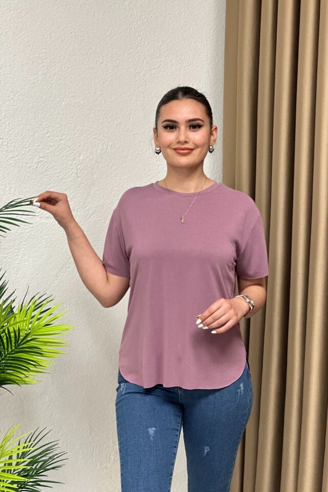 Modal Kumaş T-Shirt Gül Kurusu