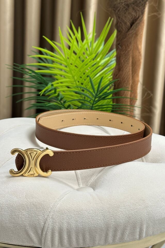 Deri Kemer (celine) Gold Tokalı Taba
