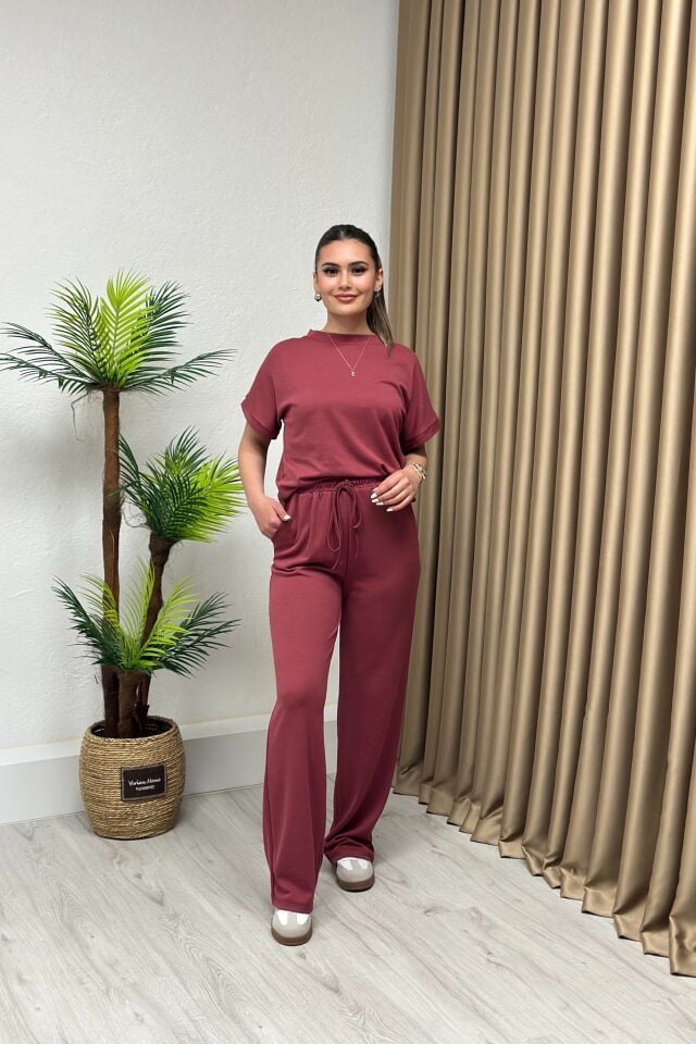 Modal Pike Kumaş Takım Bordo
