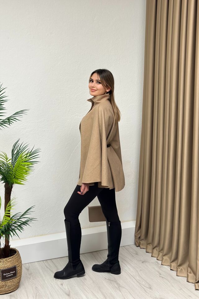 Kemerli Kaşe Panço Camel