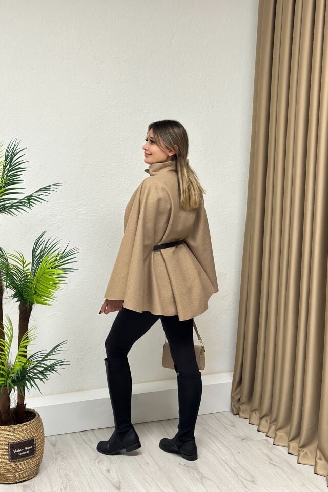 Kemerli Kaşe Panço Camel