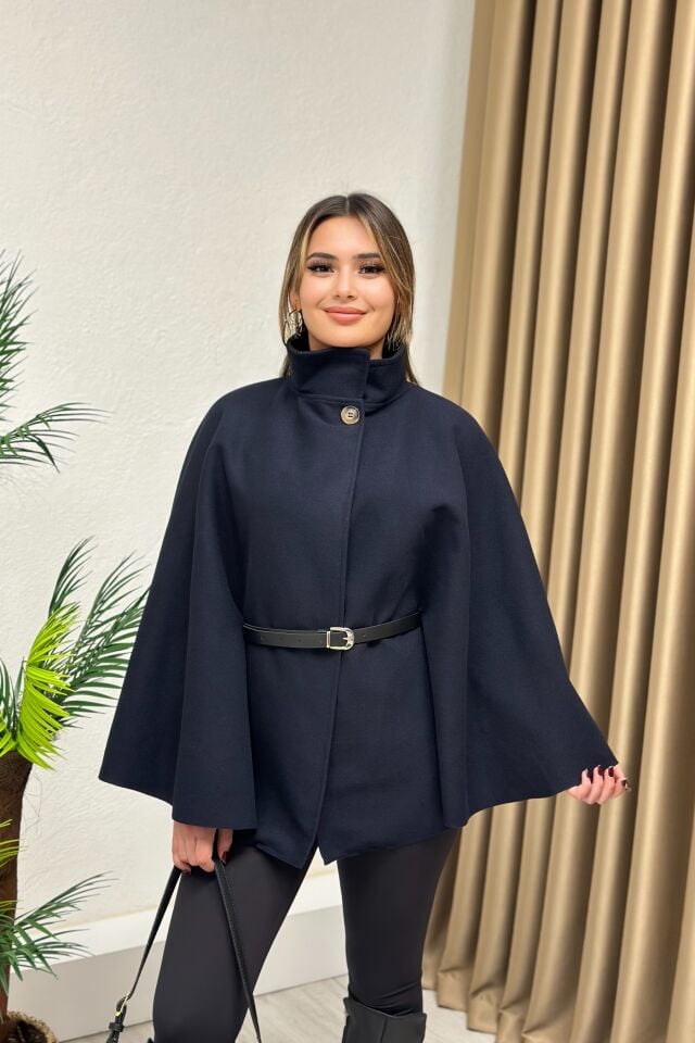 Kemerli Kaşe Panço Lacivert