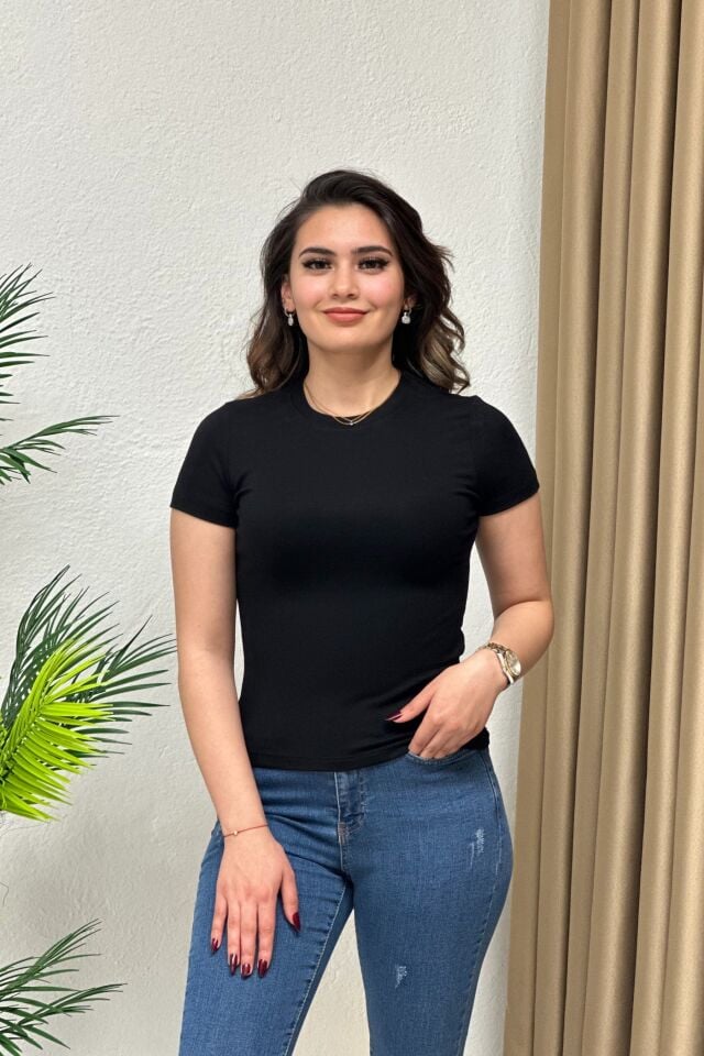 Oysho Kısa Kol Body Siyah