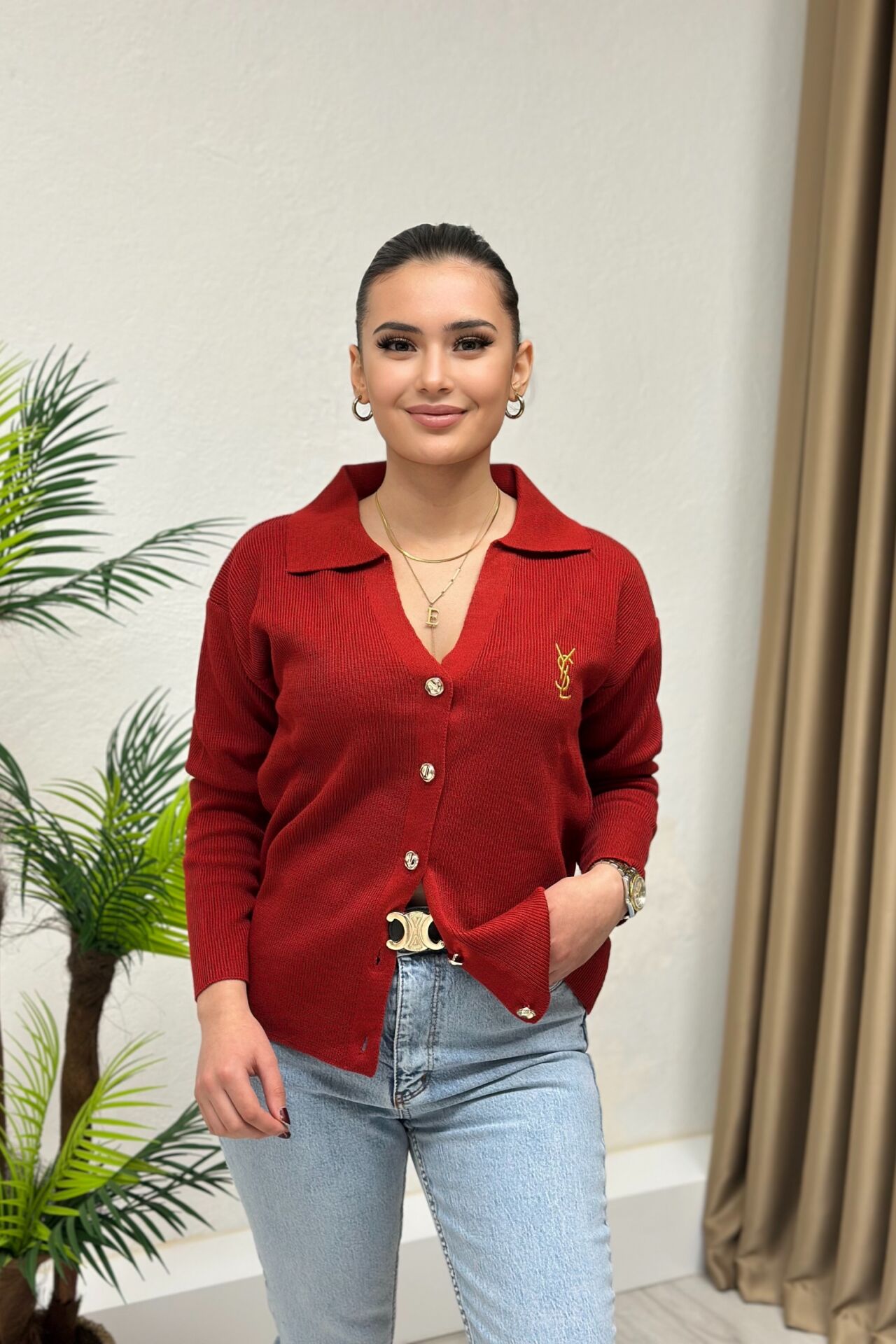 Marka Model Triko Hırka Kırmızı