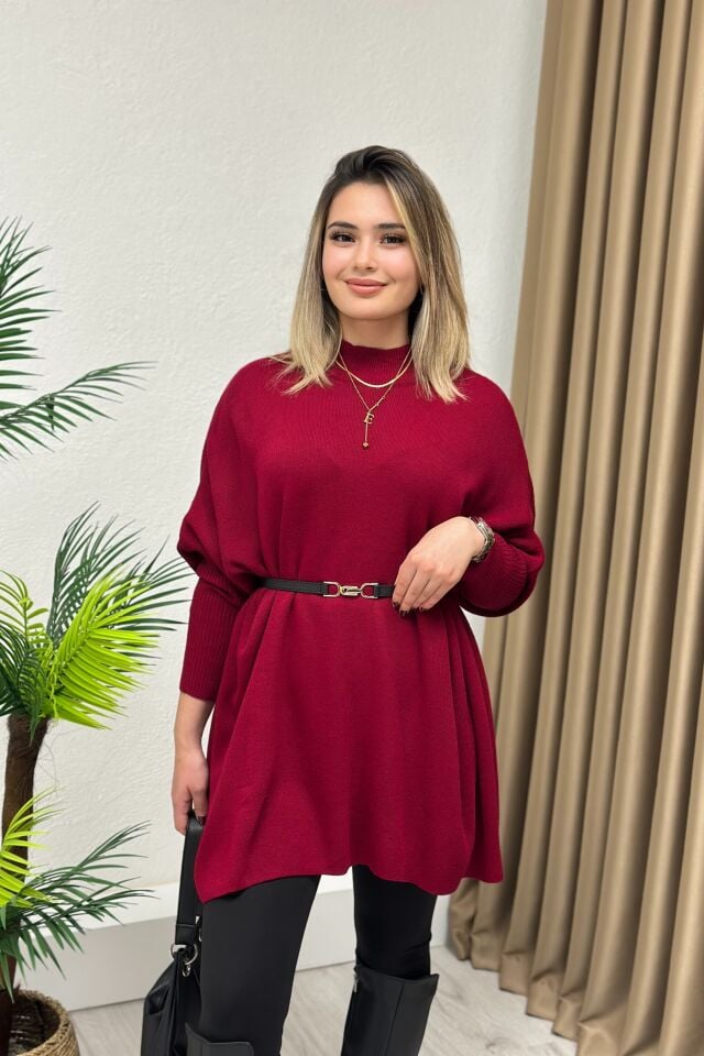 Dik Yaka Triko Panço Bordo