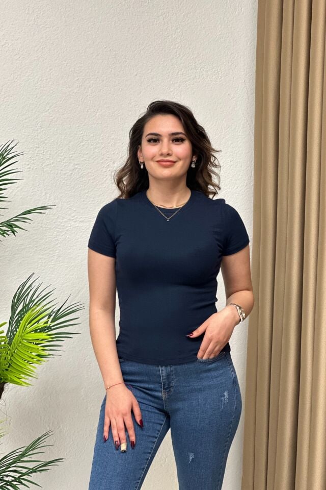 Oysho Kısa Kol Body Lacivert