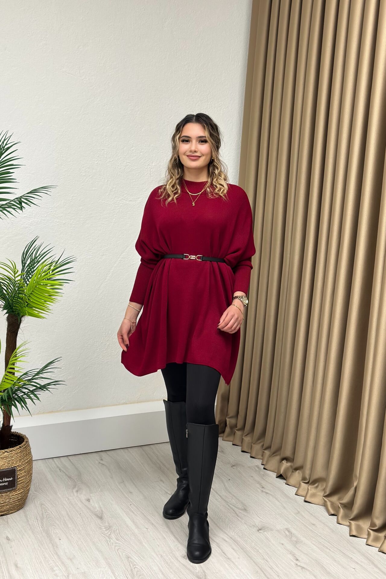 Dik Yaka Triko Panço Bordo