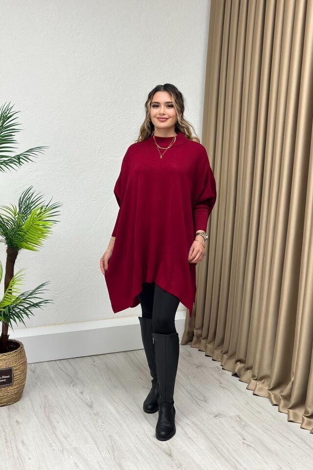 Dik Yaka Triko Panço Bordo