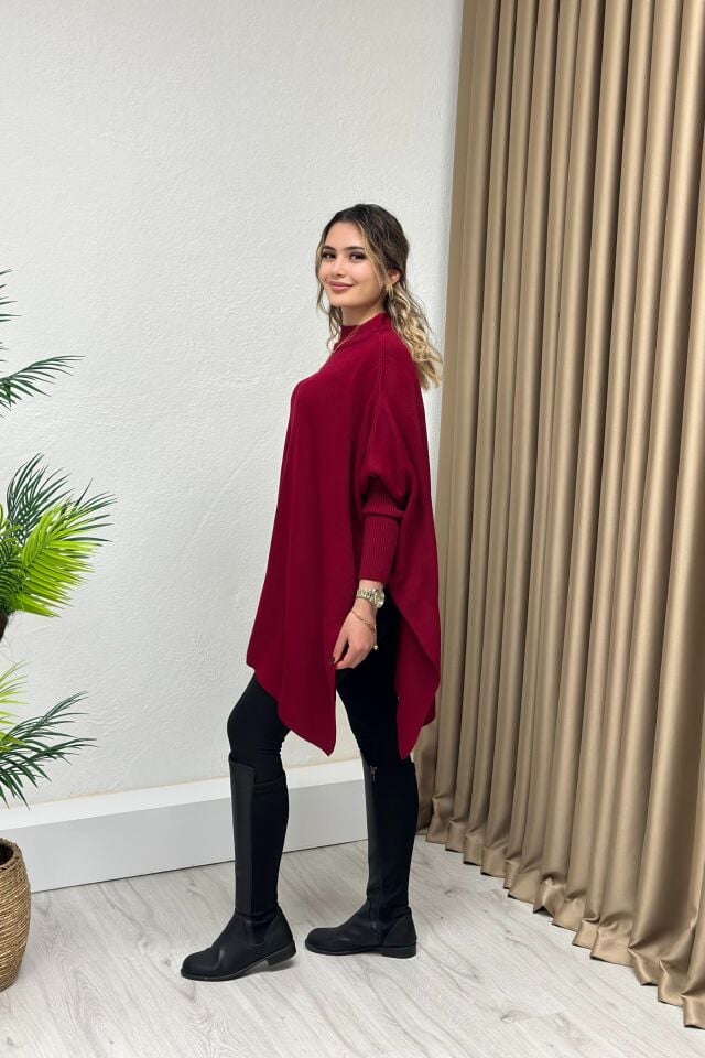 Dik Yaka Triko Panço Bordo