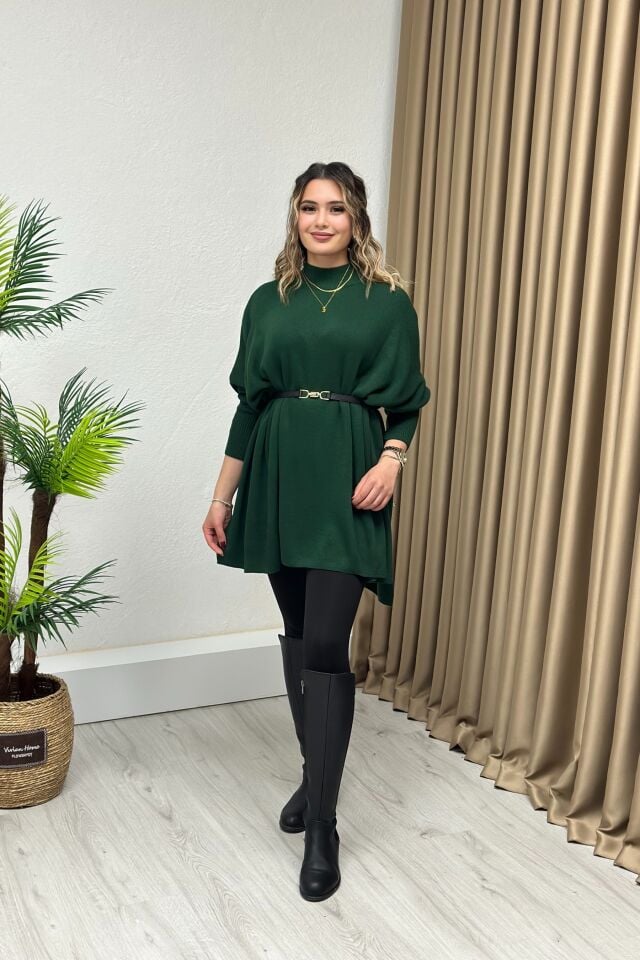 Dik Yaka Triko Panço Yeşil