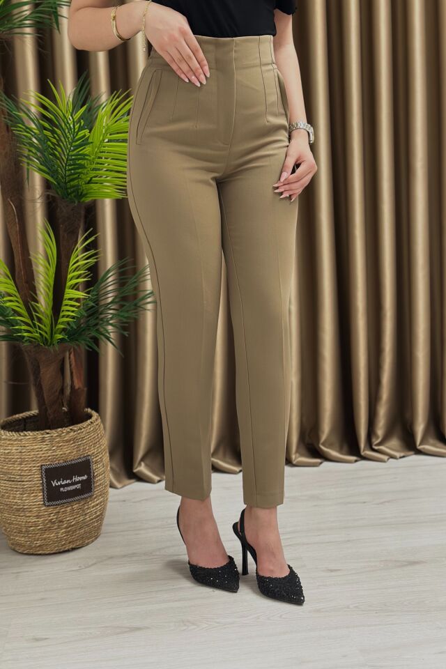 Zara Filetolu Pantolon Yeşil