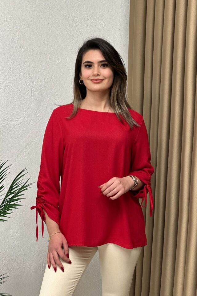 Premium Kol Detaylı Bluz Kırmızı