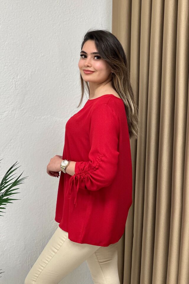 Premium Kol Detaylı Bluz Kırmızı
