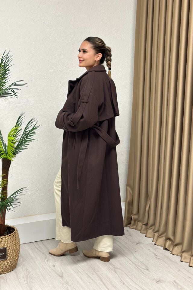 Lüx Kalite Kaşe Kaban Acı Kahve