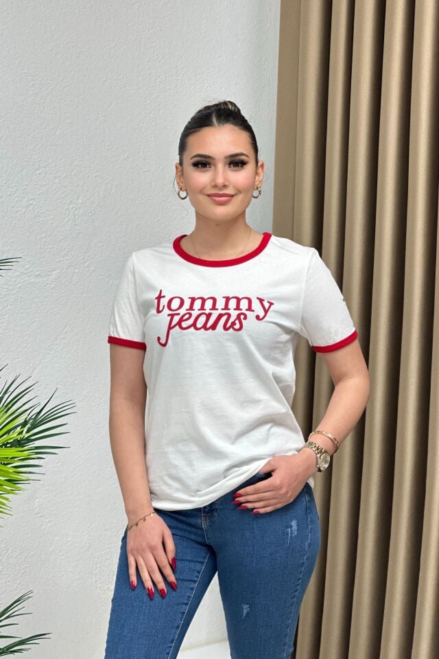 Tommy Jeans T-Shirt Kırmızı