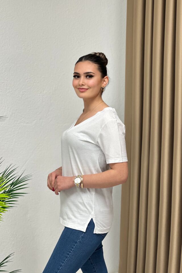 Massimo Dutti T-Shirt Beyaz