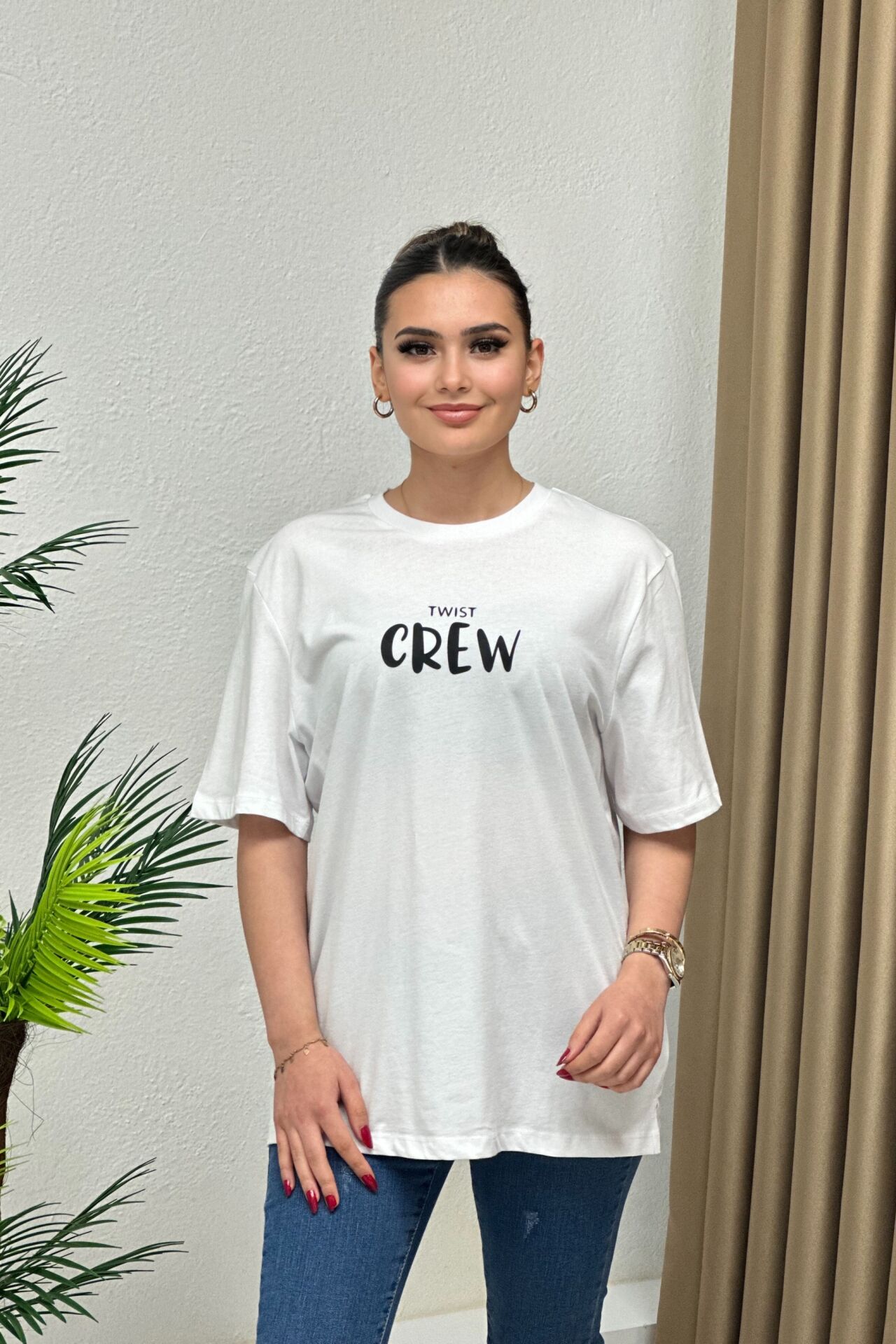 Twist Oversize T-Shirt Beyaz