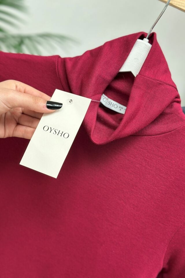 Oysho Balıkcı Yaka Body Bordo