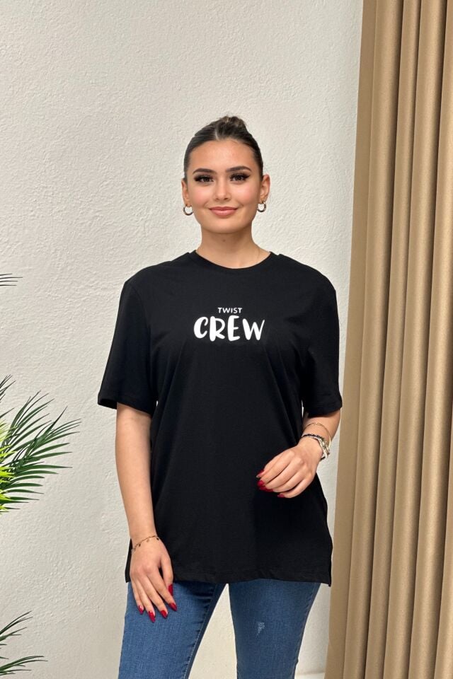 Twist Oversize T-Shirt Siyah