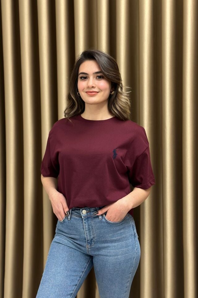 Marka Model Unisex T-Shirt Bordo