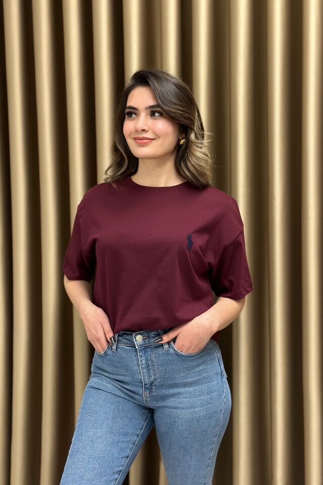 Marka Model Unisex T-Shirt Bordo
