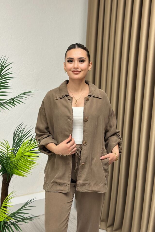 Premium Kalite Tensel Kumaş Takım Toprak