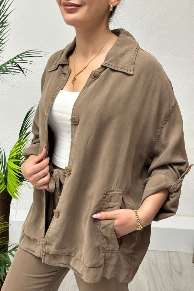 Premium Kalite Tensel Kumaş Takım Toprak